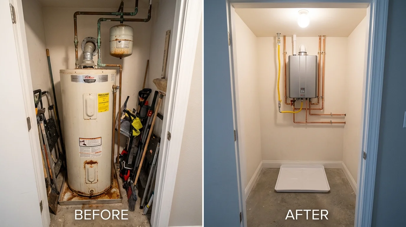 Tank water heater versus wall-mounted tankless unit comparison for Lake Mary, FL homeowners